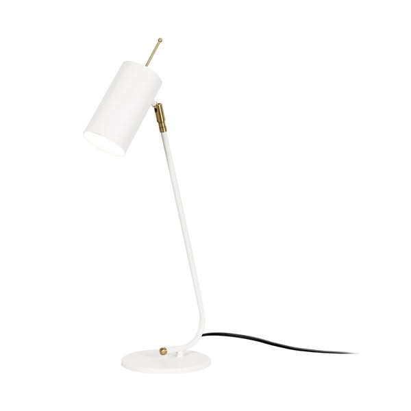 Biała lampa stołowa z metalowym kloszem (wysokość 55 cm) Sivani – Opviq lights