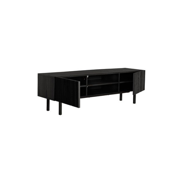 Czarna szafka pod TV w dekorze jesionu 160x50x43 cm Sion – Jotex-image-4