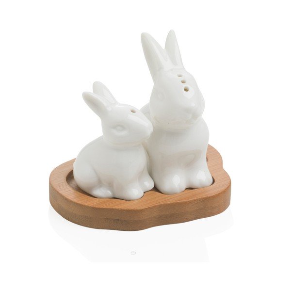 Solniczka i pieprzniczka na podkładce Brandani Rabbit
