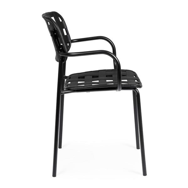 Czarne metalowe krzesła ogrodowe zestaw 4 szt. Clover   – Bizzotto-image-2