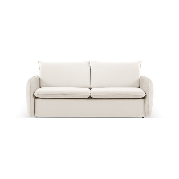 Kremowa aksamitna rozkładana sofa 214 cm Vienna – Cosmopolitan Design