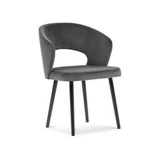 Ciemnoszare krzesło z aksamitnym obiciem Windsor & Co Sofas Elpis
