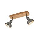 Ciemnoszaro-naturalna lampa punktowa 11x33 cm Delhi – Trio