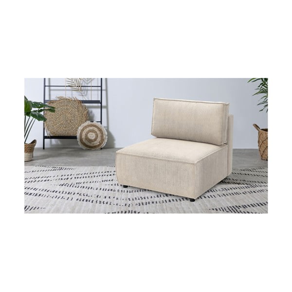 Kremowy sztruksowy moduł sofy (moduł środkowy) Nihad modular – Bobochic Paris-image-1