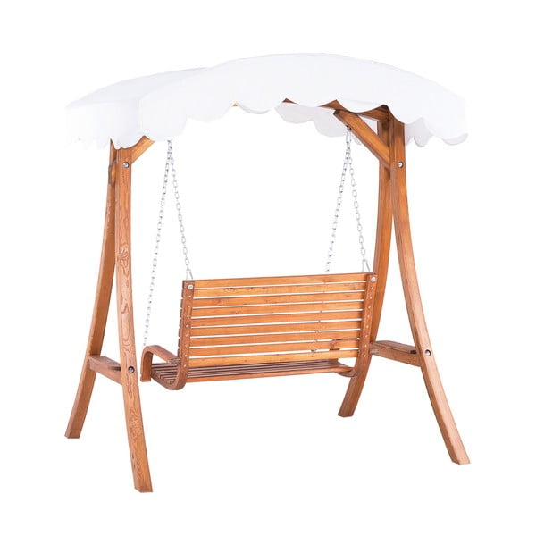 Drewniana huśtawka ogrodowa z daszkiem Monobeli Swingy-image-2