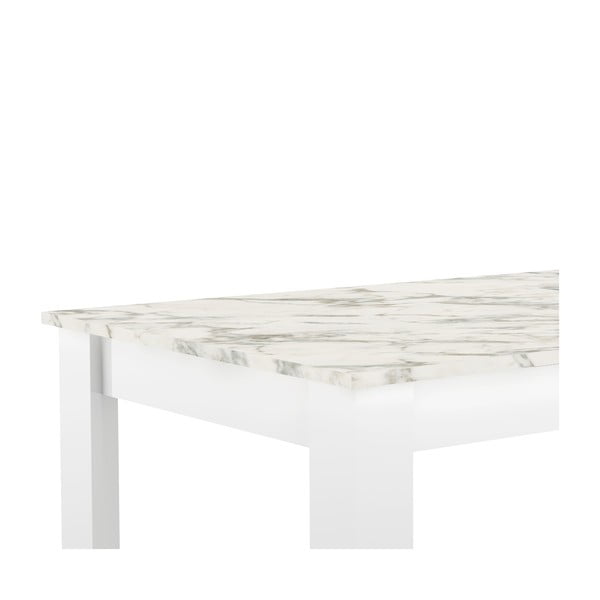 Biały stół z blatem w dekorze marmuru 110x70 cm Nice – TemaHome -image-4