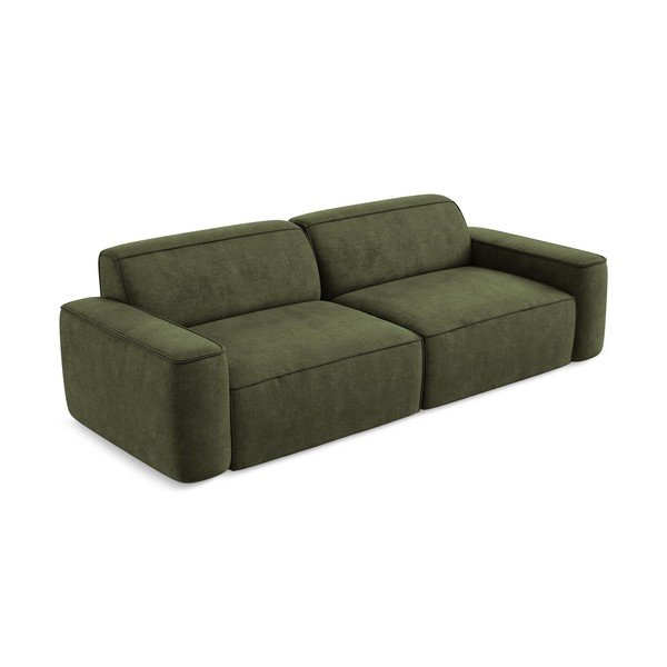 Zielona sofa z tkaniny szenilowej 244 cm Omao – Makamii-image-2