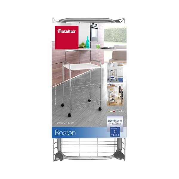 Regał 2-piętrowy na kółkach Metaltex Boston, dł. 39 cm-image-1