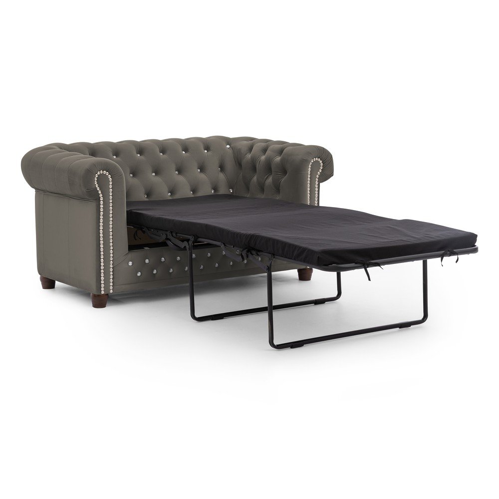 Szara aksamitna rozkładana sofa 148 cm York Blik – Ropez (zdjęcie 11)