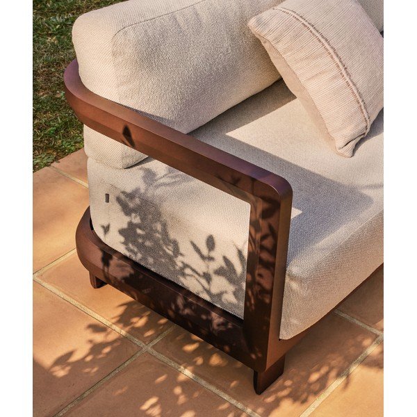 Brązowy/beżowy aluminiowy zestaw mebli ogrodowych dla 3 osób Nerano – Kave Home-image-2