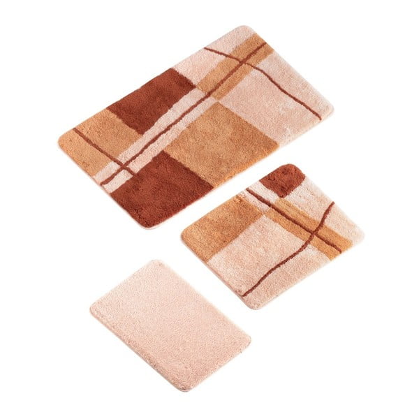 Zestaw 3 dywaników łazienkowych w łososiowej barwie Verge Bath Mat Lusmo