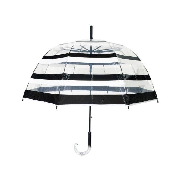 Przezroczysty parasol odporny na wiatr Ambiance Birdcage Stripes, ⌀ 85 cm