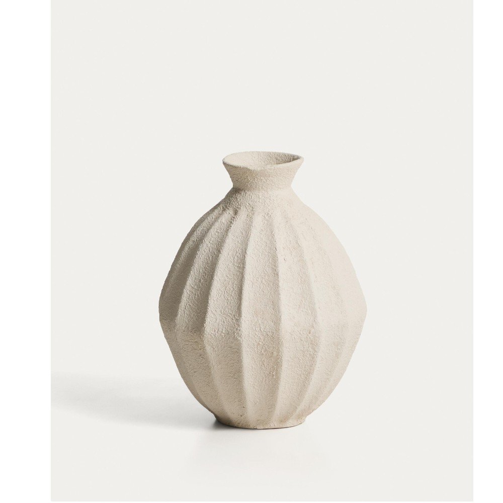 Kremowy ręcznie wykonany/wysoki wazon z papier mâché (wysokość 46,5 cm) Arquena – Kave Home