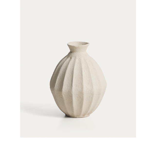 Kremowy ręcznie wykonany/wysoki wazon z papier mâché (wysokość 46,5 cm) Arquena – Kave Home
