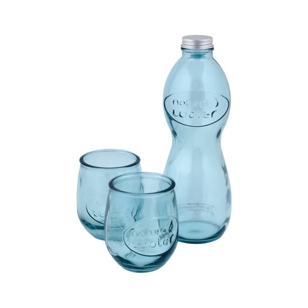 Zestaw butelek na wodę i 2 szklanek ze szkła z recyklingu Ego Dekor Water