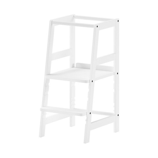 Biały pomocnik kuchenny dla dzieci z litego drewna bukowego Forrest – Vipack