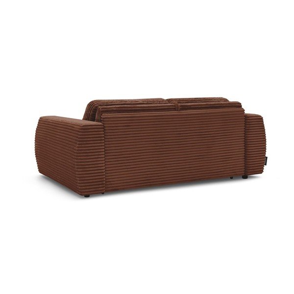 Pomarańczowa sztruksowa sofa do spania/rozkładana 240 cm Hugo – Bobochic Paris-image-4