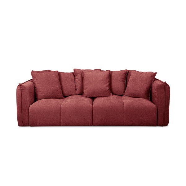Czerwona sofa z tkaniny szenilowej Harlem – Bobochic Paris