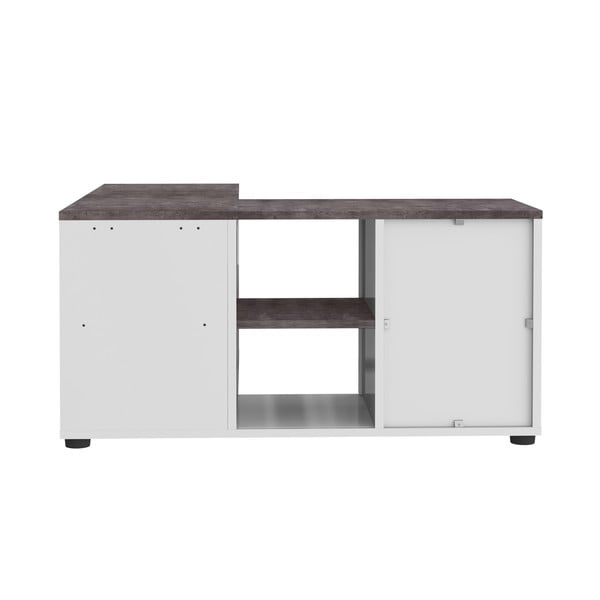 Biało-szara szafka pod TV w dekorze betonu 90x45 cm Angle – TemaHome-image-4