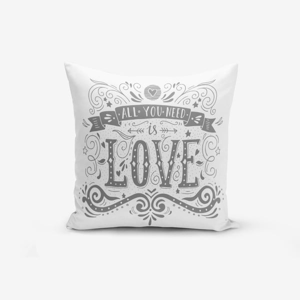 Poszewka na poduszkę z domieszką bawełny Minimalist Cushion Covers Love is, 45x45 cm