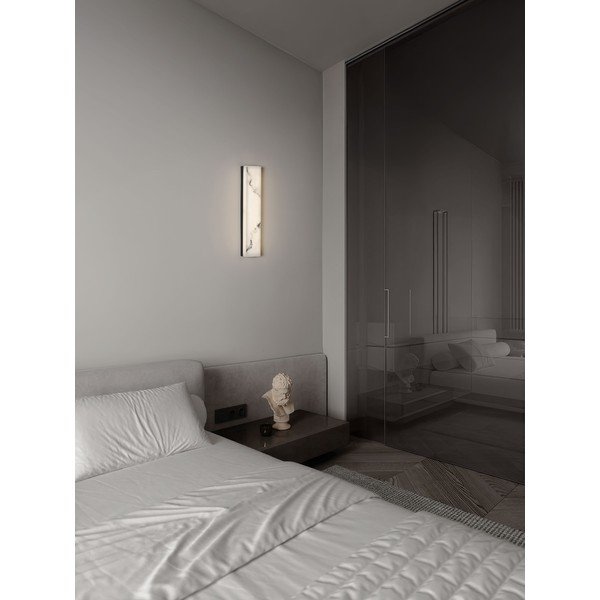 Biały/w kolorze matowej czerni kinkiet LED w dekorze kamienia Shado – Nova Luce-image-1