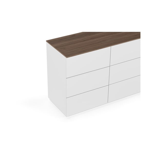 Biała komoda z blatem w orzechowym dekorze TemaHome Join, 120 x 84 cm-image-4