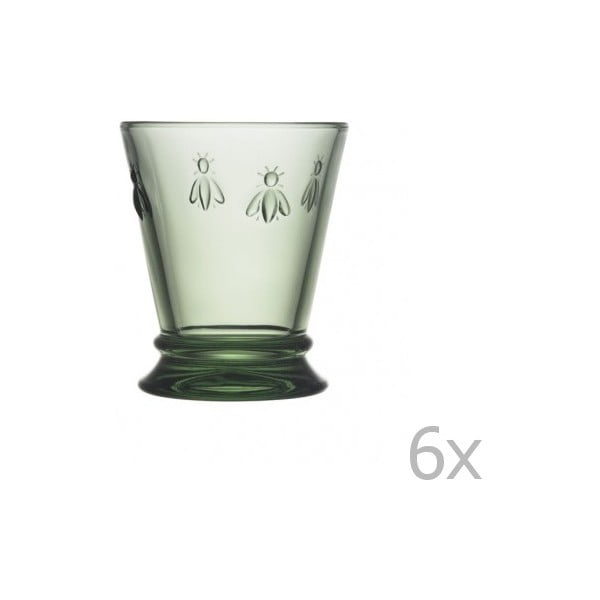 Zestaw 6 zielonych szklanek Abeile, 260 ml