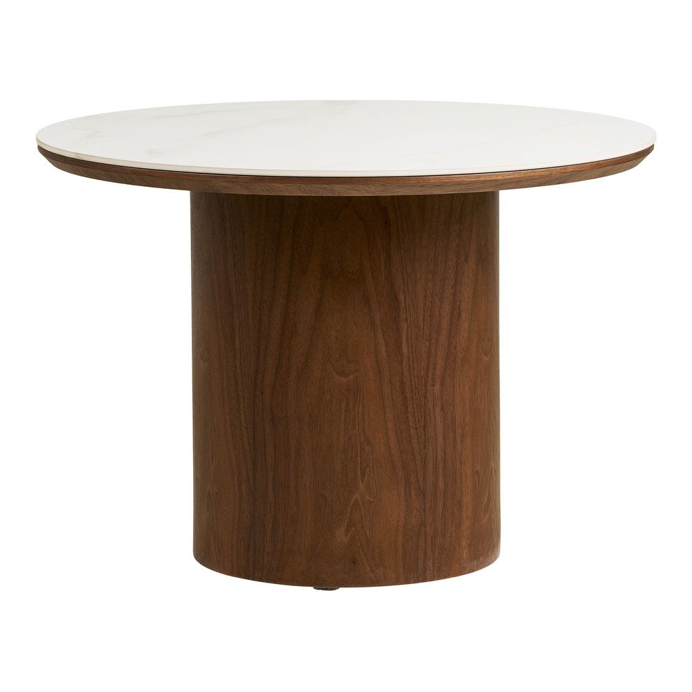 Okrągły stolik z ceramicznym blatem w ciemnym naturalnym kolorze ø 60 cm Noli – House Nordic