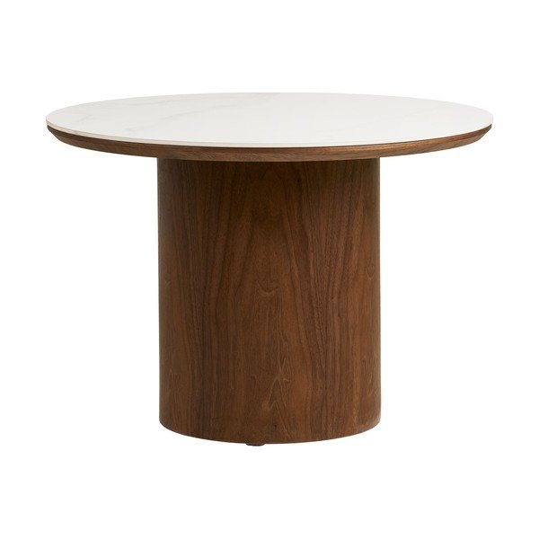 Okrągły stolik z ceramicznym blatem w ciemnym naturalnym kolorze ø 60 cm Noli – House Nordic