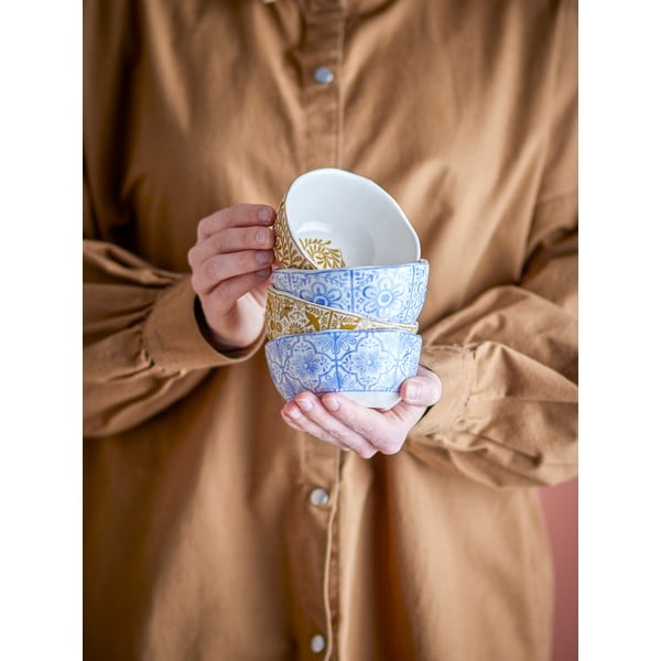 Niebieskio-pomarańczowe kamionkowe miski zestaw 4 szt. 200 ml Milton – Bloomingville-image-1