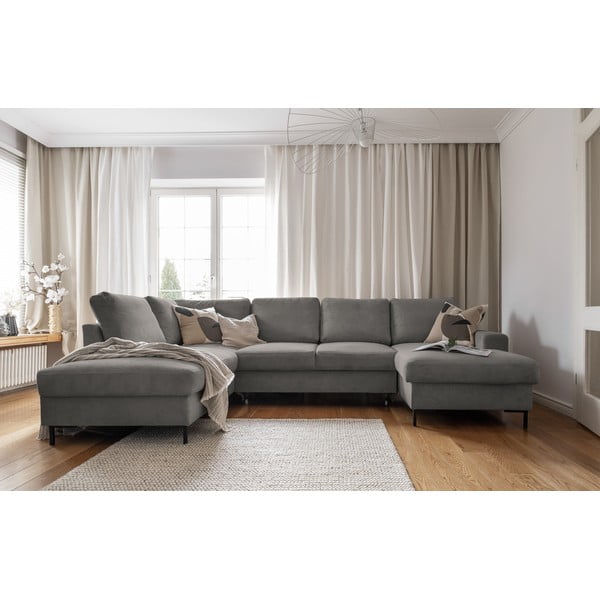 Szary sztruksowy rozkładany narożnik (lewostronny) Lofty Lilly – Miuform-image-4