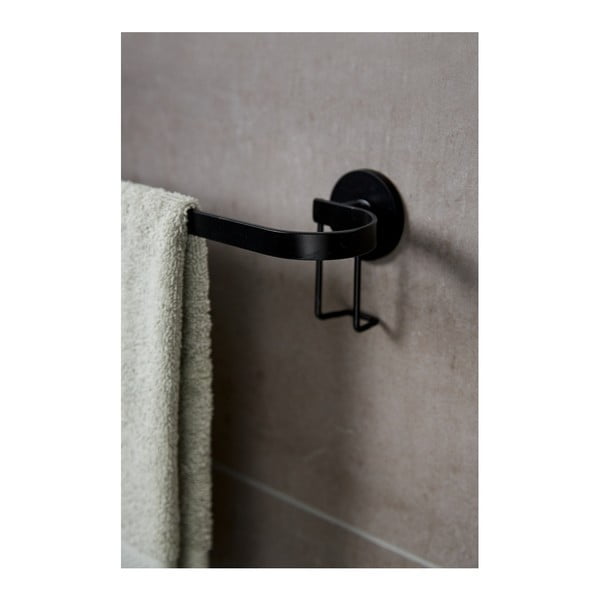 Czarny ścienny wieszak na ręczniki Wenko Classic Plus-image-1