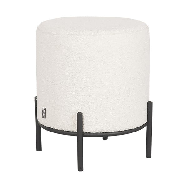 Biały puf z materiału bouclé Troy – LABEL51-image-1