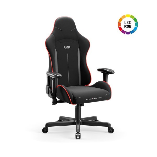Czarny fotel gamingowy X-Starter LED – Diablo Chairs