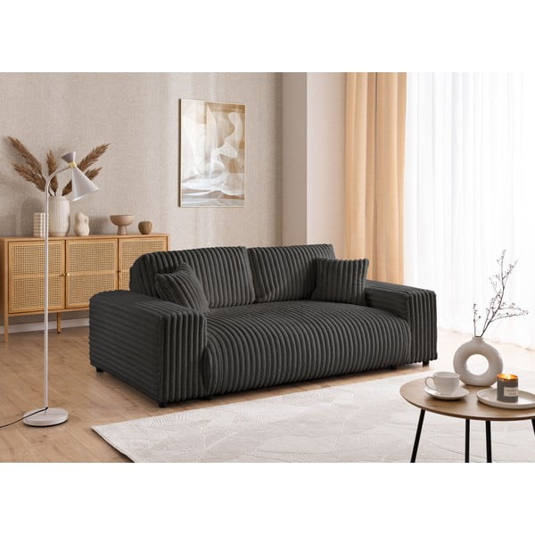 Ciemnoszara sztruksowa sofa 213 cm Justin – Ropez-image-4