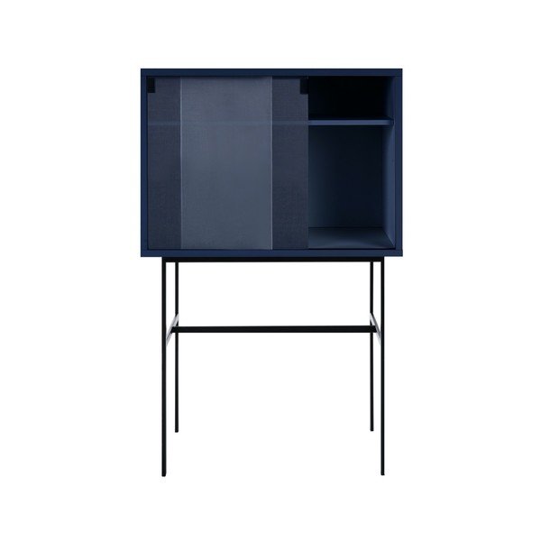 Ciemnoniebieska witryna z drzwiami przesuwnymi 70x109x40 cm Lekko – noo.ma-image-2