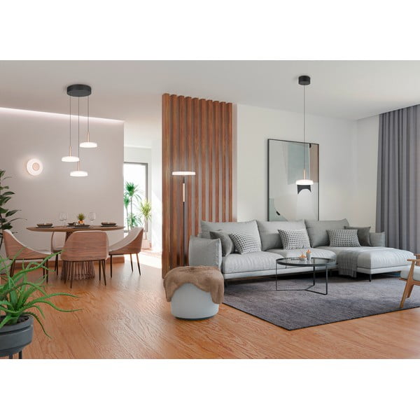 Lampa wisząca LED  w czarno-biało-złotym kolorze ze ściemniaczem i szklanym kloszem ø 35 cm Celeste – Trio-image-3