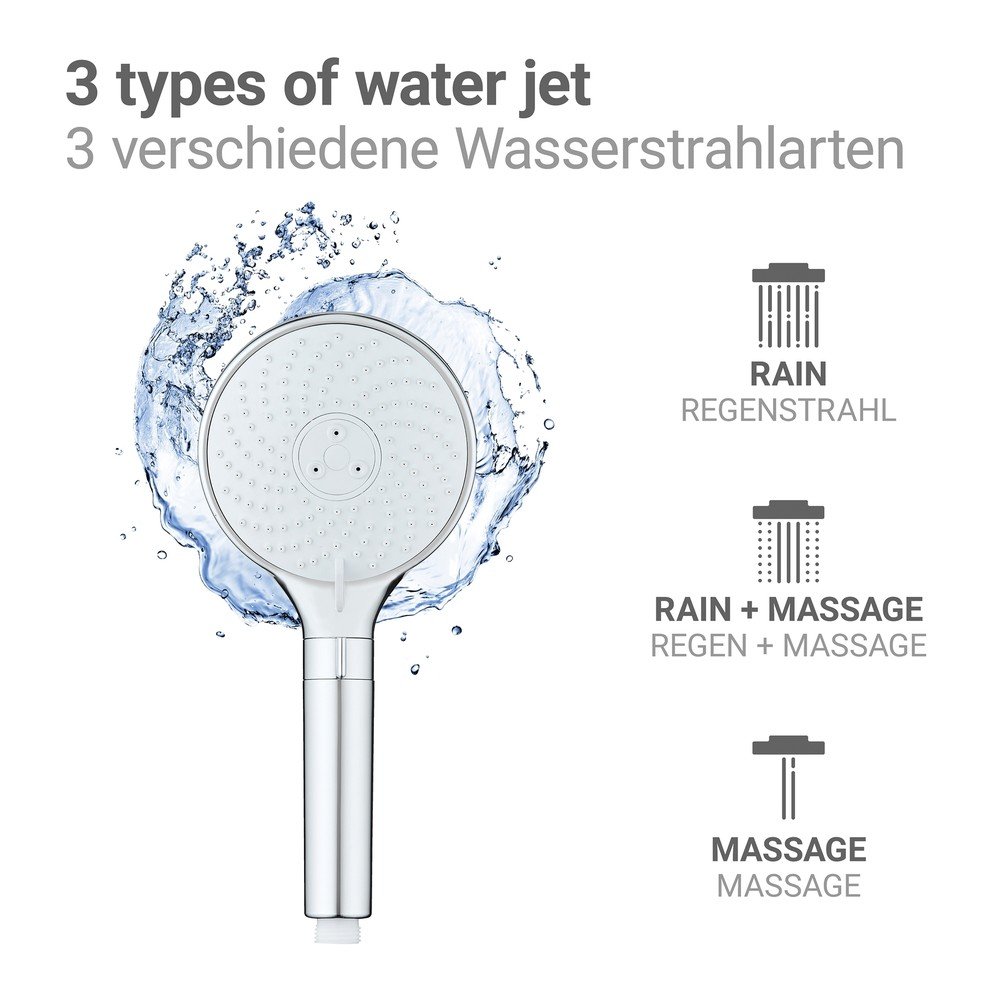 Plastikowa słuchawka prysznicowa w kolorze srebra z połyskiem ø 12 cm Water Saving – Wenko (zdjęcie 6)