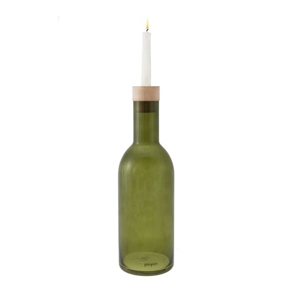 Wazon/świecznik Bottle 36,8 cm, zielony