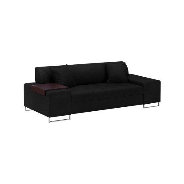 Czarna sofa z nóżkami w kolorze srebra Cosmopolitan Design Orlando, 220 cm-image-2