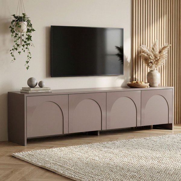 Szarobrązowa szafka pod TV 180x45x32 cm Aurelia – Kalune Design-image-1
