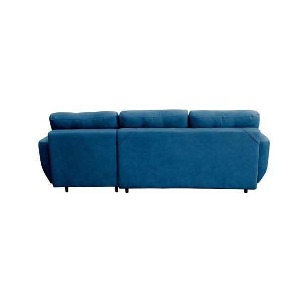 Turkusowy narożnik rozkładany prawostronny z czarnymi nogami Mazzini Sofas Hortensia-image-3