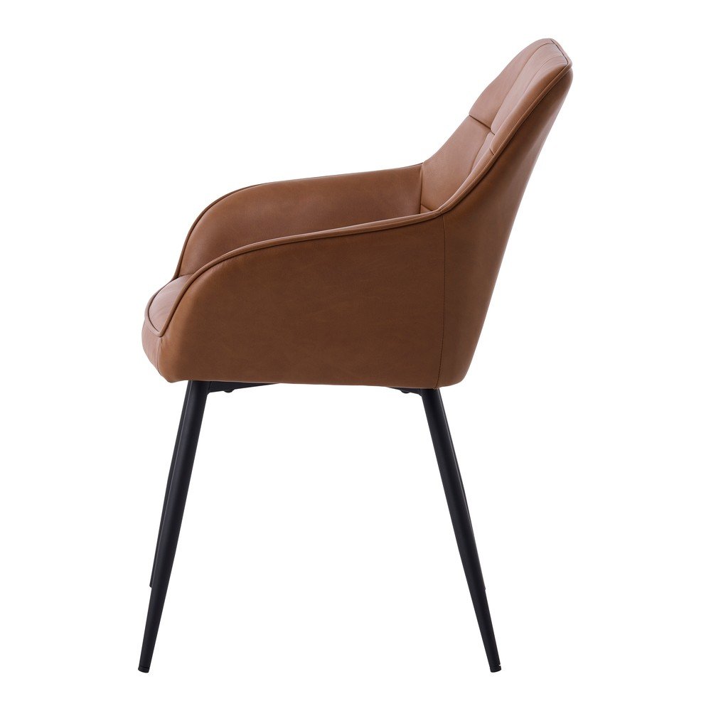 Brązowe tapicerowane fotele jadalniane zestaw z podłokietnikami 2 szt. Nolan Square – Unique Furniture (zdjęcie 8)