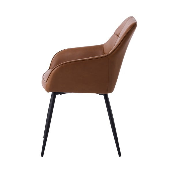 Brązowe tapicerowane fotele jadalniane zestaw z podłokietnikami 2 szt. Nolan Square – Unique Furniture-image-4