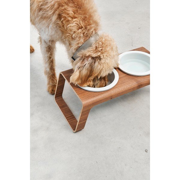 Zestaw misek ze stojakiem dla psów Desco Walnut S – MiaCara-image-3