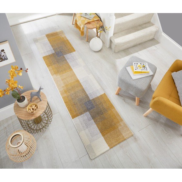 Szaro-żółty chodnik Flair Rugs Plaza, 60x230 cm-image-1