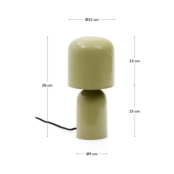 Czarna lampa stołowa z metalowym kloszem (wysokość 28 cm) Monze – Kave Home-image-4