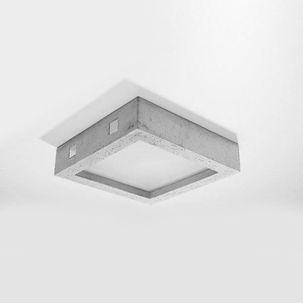 Szara lampa sufitowa LED ze szklanym kloszem 33x33 cm Lucia – Sollux-image-1