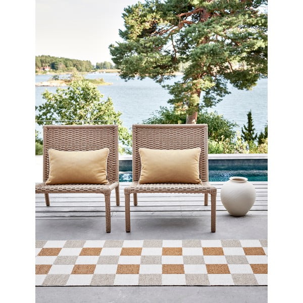 Beżowo-żółty chodnik odpowiedni na zewnątrz 70x160 cm Pix Vanilla Ochre – Pappelina-image-3