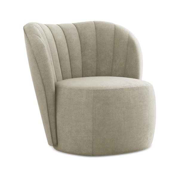 Beżowy fotel z tkaniny szenilowej Keloa – Makamii